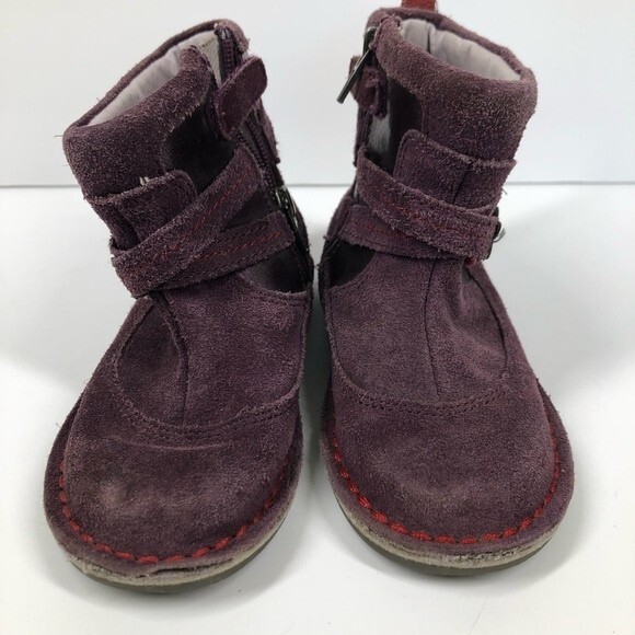 Stride Rite Medallion Collection Roslin Boots Purple Red Suede 7 - Picture 2 of 12